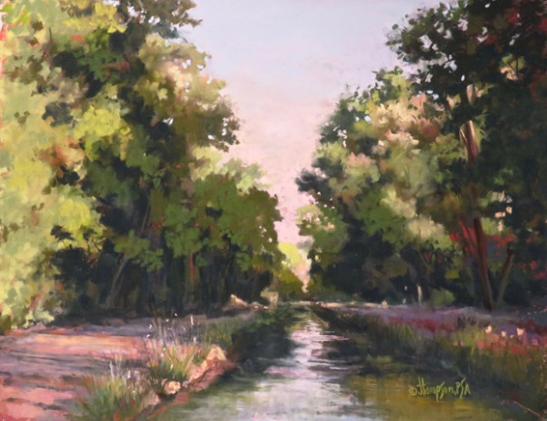 acequia morning 18x24 pastel