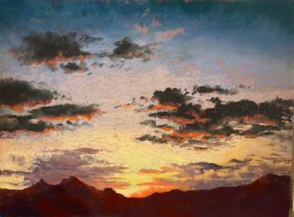 San Cayetano Sunup 18x24 pastel San Cayetano Sunup 18x24 pastel